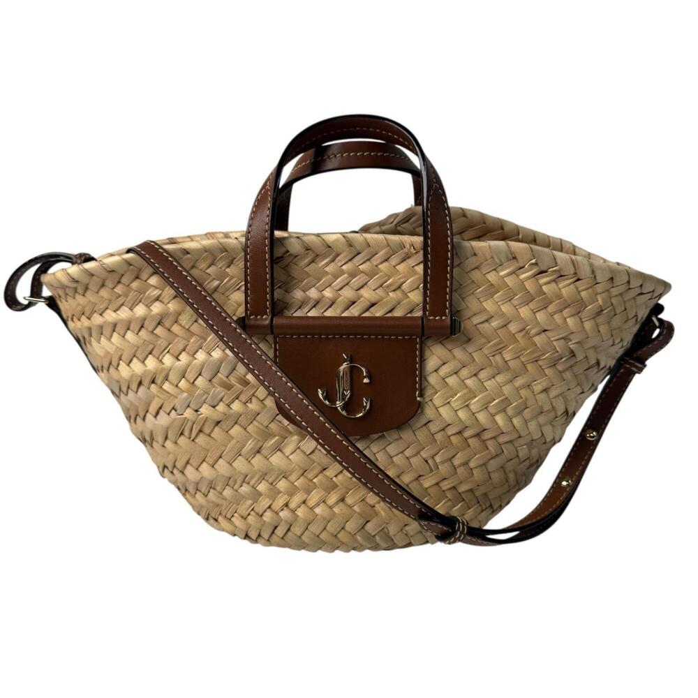 Jimmy Choo Macy Raffia Basket Bag - 2-way Shoulder Bag, Handbag, Crossbody fo...